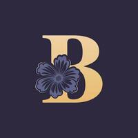 floral alphabet b logo avec fleur. initiale lettre b logo modèle vecteur