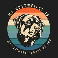 rétro rottweiler chien T-shirt conception vecteur