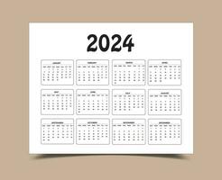 2024 calendrier je 2024 calendrier pour Bureau vecteur