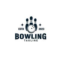 bowling ancien logo conception vecteur modèle