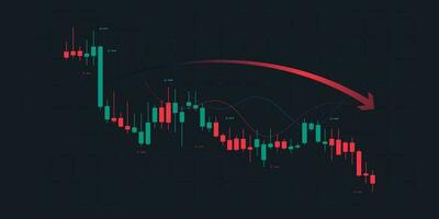 vers le bas tren de Stock marché graphiques et forex commerce graphique dans en haut tendance concept pour financier investissement ou économique les tendances affaires idée. abstrait la finance Contexte vecteur