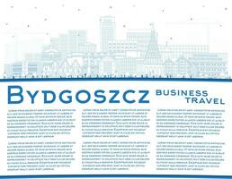 contour bydgoszcz Pologne ville horizon avec bleu bâtiments et copie espace. bydgoszcz paysage urbain avec Repères. affaires et tourisme concept avec moderne et historique architecture. vecteur