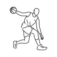 basketball joueur pose personnage vecteur conception illustration