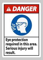 signe de danger protection des yeux requise dans cette zone, des blessures graves en résulteront vecteur