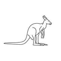 ligne art animaux vecteur conception kangourou