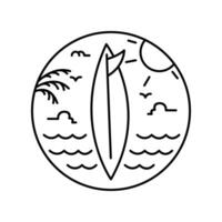 tropical été plage surfant logo vecteur illustration