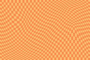Orange rétro psychédélique damier modèle. sensationnel froussard textures. vecteur