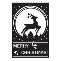 multicouche Noël carte avec Noël cerf et Noël arbre, fichier Coupe vecteur