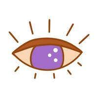 troisième œil ouvert icône. violet vecteur griffonnage