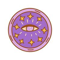 élégant violet assiette avec troisième œil dans centre vecteur