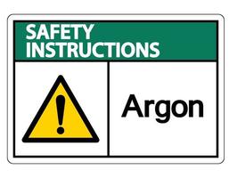 consignes de sécurité signe symbole argon sur fond blanc vecteur