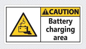 Attention, la zone de chargement de la batterie signe sur fond transparent vecteur