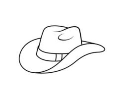 cow-boy chapeau ligne art vecteur isolé sur blanc Contexte