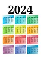 calendrier pour 2024 isolé sur une blanc Contexte vecteur