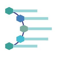 hexagone structure plat style icône conception, Les données information affaires analytique et visuel présentation thème vecteur illustration