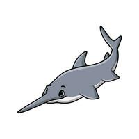 mignonne vu requin dessin animé sur une blanc Contexte vecteur