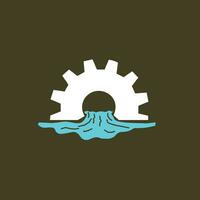 l'eau ingénierie logo conception, l'eau pont ceindre icône illustration vecteur