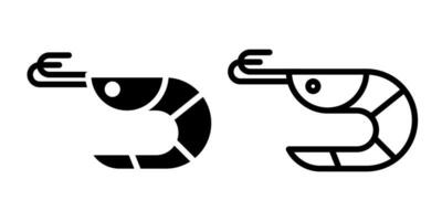 crevette icône, signe, ou symbole dans glyphe et ligne style isolé sur transparent Contexte. vecteur illustration