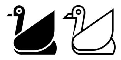 cygne icône, signe, ou symbole dans glyphe et ligne style isolé sur transparent Contexte. vecteur illustration