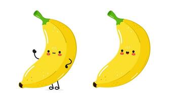banane personnage. vecteur main tiré dessin animé kawaii personnage illustration icône. isolé sur blanc Contexte. banane personnage concept