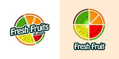 logo de fruits frais vecteur