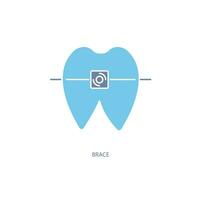 dentaire un appareil dentaire concept ligne icône. Facile élément illustration. dentaire un appareil dentaire concept contour symbole conception. vecteur