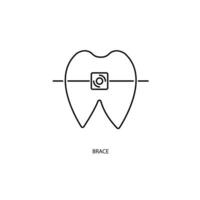 dentaire un appareil dentaire concept ligne icône. Facile élément illustration. dentaire un appareil dentaire concept contour symbole conception. vecteur
