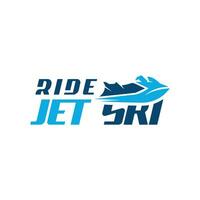 jet ski équitation logo texte mot-symbole conception concept vecteur