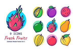des fruits collection dessin animé vecteur icône illustration nourriture la nature icône concept isolé