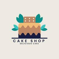 délicieux gâteau concept boulangerie magasin logo conception vecteur