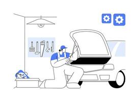 auto réparation garage abstrait concept vecteur illustration.
