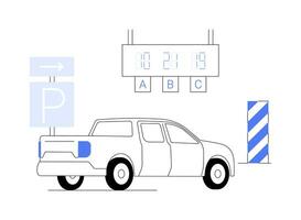 parking orientation système abstrait concept vecteur illustration.