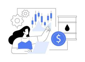 pétrole futures Commerce abstrait concept vecteur illustration.