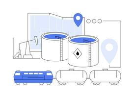 transportant pétrole par rail abstrait concept vecteur illustration.