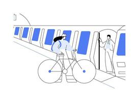 en voyageant avec une bicyclette abstrait concept vecteur illustration.