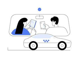 Payer pour une Taxi avec une carte abstrait concept vecteur illustration.