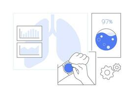 montre intelligente du sang oxygène niveau surveillance isolé dessin animé vecteur illustrations.