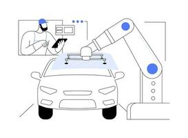 robotique verre installation abstrait concept vecteur illustration.