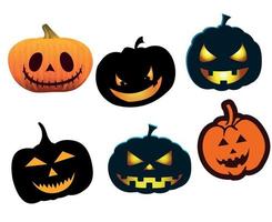 citrouille halloween objets signes symboles vector illustration résumé avec fond blanc