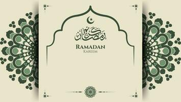 islamique Contexte avec mandala. Ramadan kareem salutation carte avec mandala dans vert Couleur vecteur