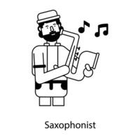 branché saxophoniste concepts vecteur