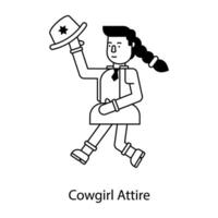 branché cow-girl tenue vecteur