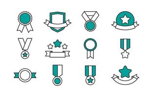 icônes de récompense simples avec ruban