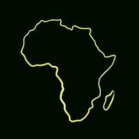 vecteur contour carte de Afrique avec néon effet.