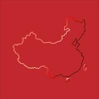vecteur isolé illustration de Chine carte avec néon effet.