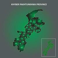 khyber pakhtunkhwa district carte avec unique Couleur pente. illustration vecteur