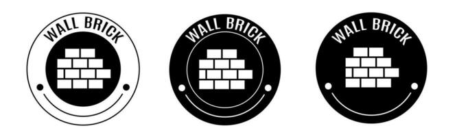 noir et blanc illustration de mur brique icône dans plat. Stock vecteur. vecteur