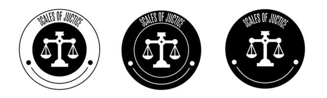 noir et blanc illustration de Balance de Justice icône dans plat. Stock vecteur. vecteur