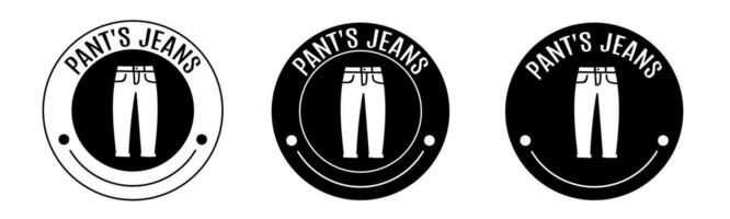 noir et blanc illustration de un pantalon icône dans plat. Stock vecteur. vecteur