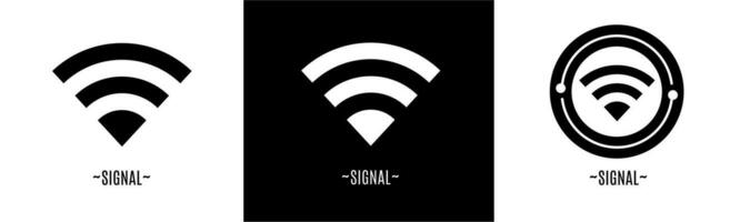 signal logo ensemble. collection de noir et blanc logos. Stock vecteur. vecteur